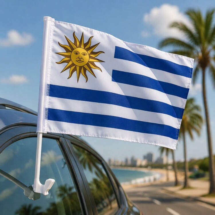 BANDERA PARA AUTO DE URUGUAY 30X45CM BANDERA PARA AUTO DE URUGUAY 30X45CM