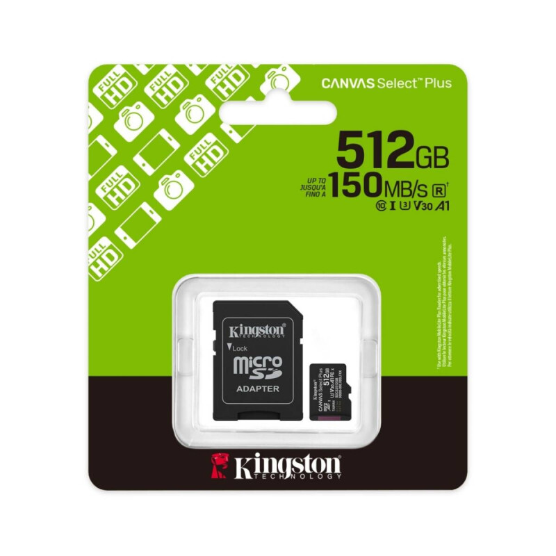Memoria Kingston Micro SDCS3 512GB Canvas Select Plus Memoria Kingston Micro SDCS3 512GB Canvas Select Plus