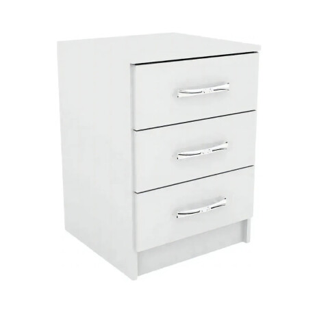Mesa De Luz Cajonera 3 Cajones Dormitorio Sommier Cama BLANCO