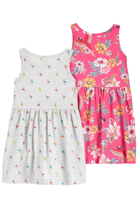 Pack Dos Vestidos Ligeros de Algodón Sin color