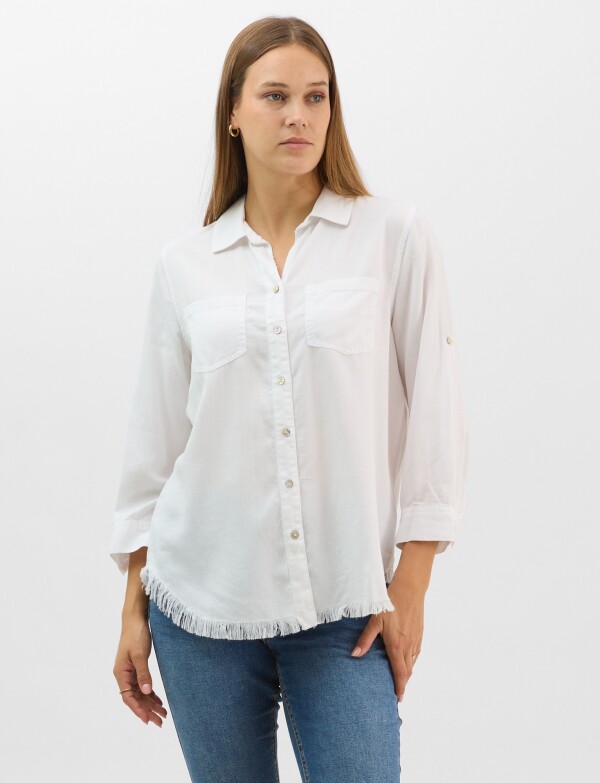 Camisa Tencel Flecos BLANCO