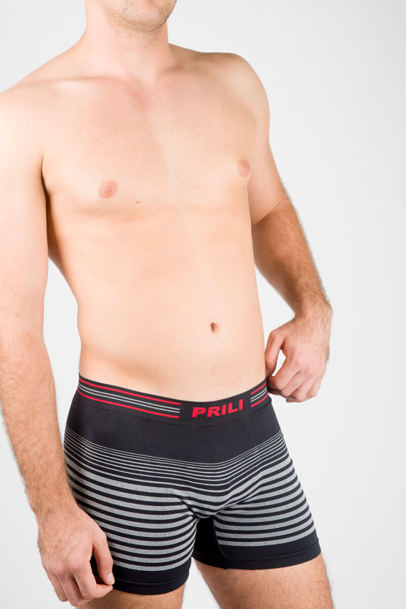 Boxer rayas melange Negro