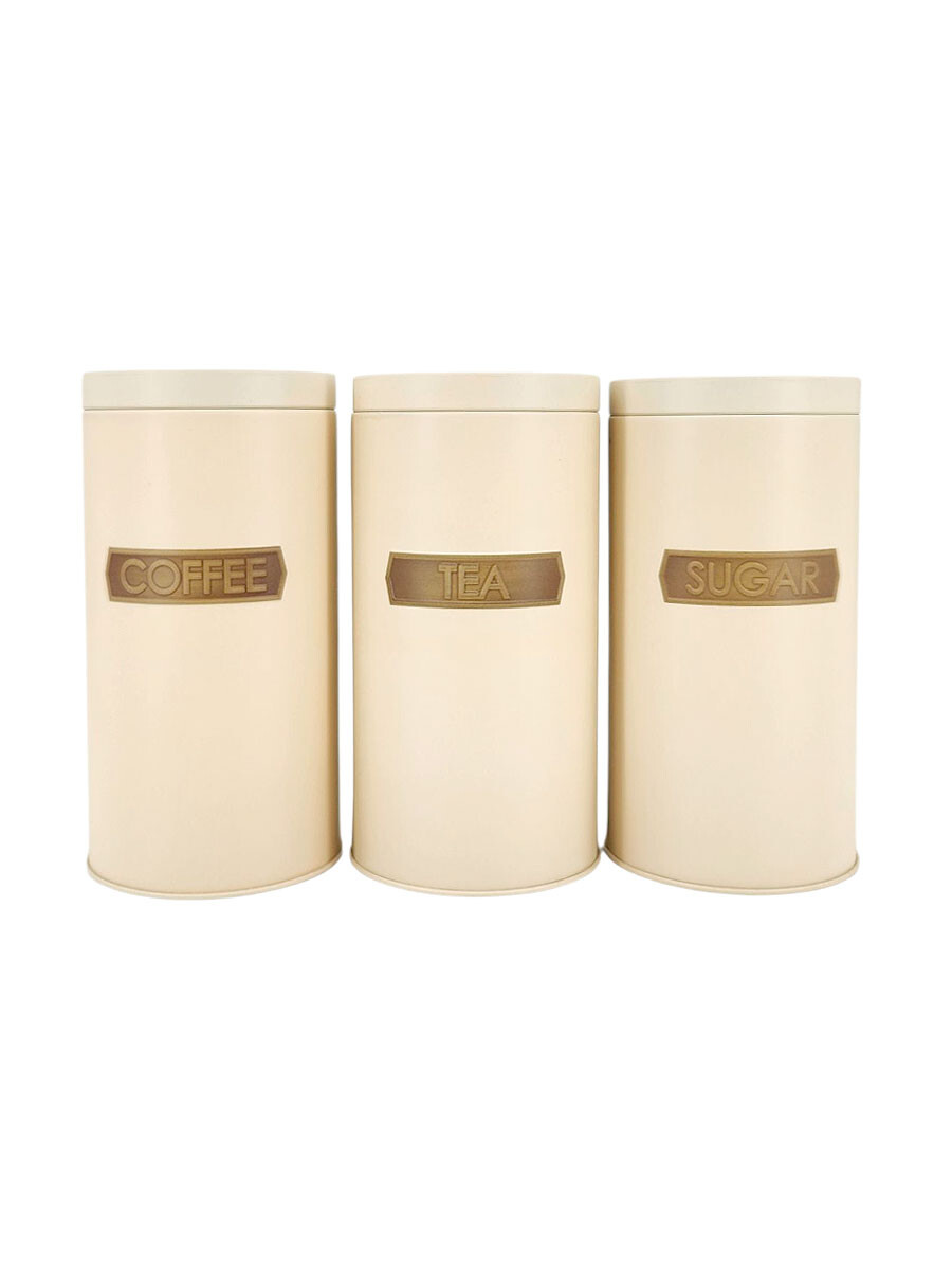 LATAS AZUCAR TÉ Y CAFÉ SET X 3 - OFF WHITE 