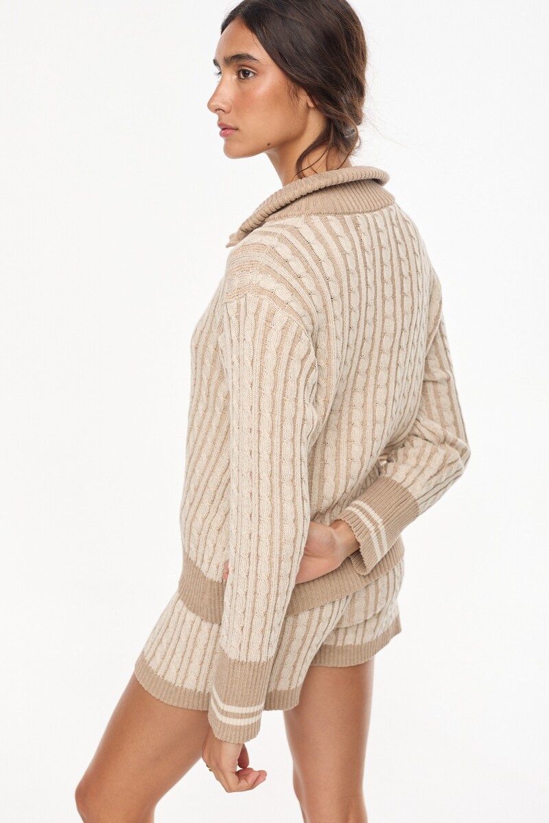 Cardigan Velero Crudo/Vison