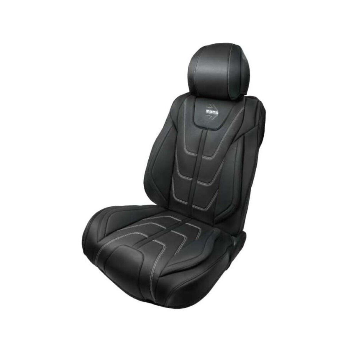 Cubreasiento Individual Momo Auto - Ecocuero Negro Y Blanco 