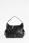 Cartera hobo con tapa negro