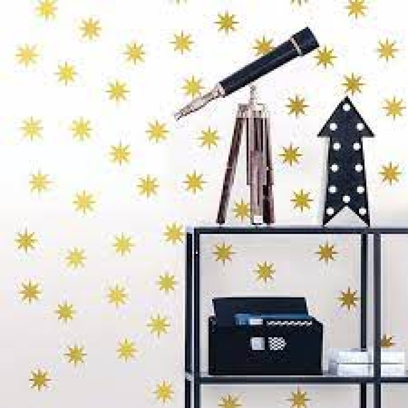 WALLPOPS METALLIC GOLD STARS N/A