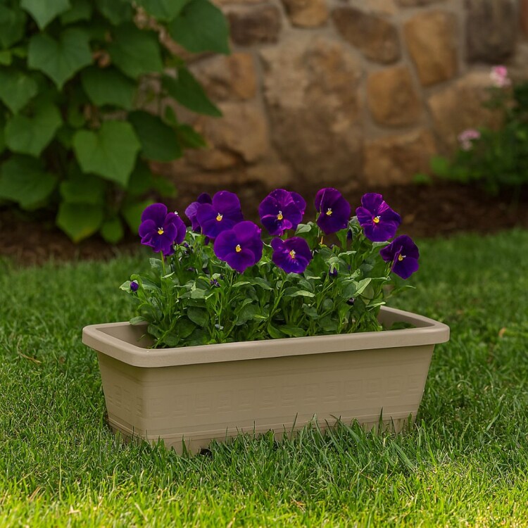 MACETA JARDINERA RECTANGULAR 17,5 LITROS ARENA BEIGE