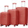 Set X3 Valijas De Viaje Rígidas 4 ruedas 20, 24 y 28 Rojo