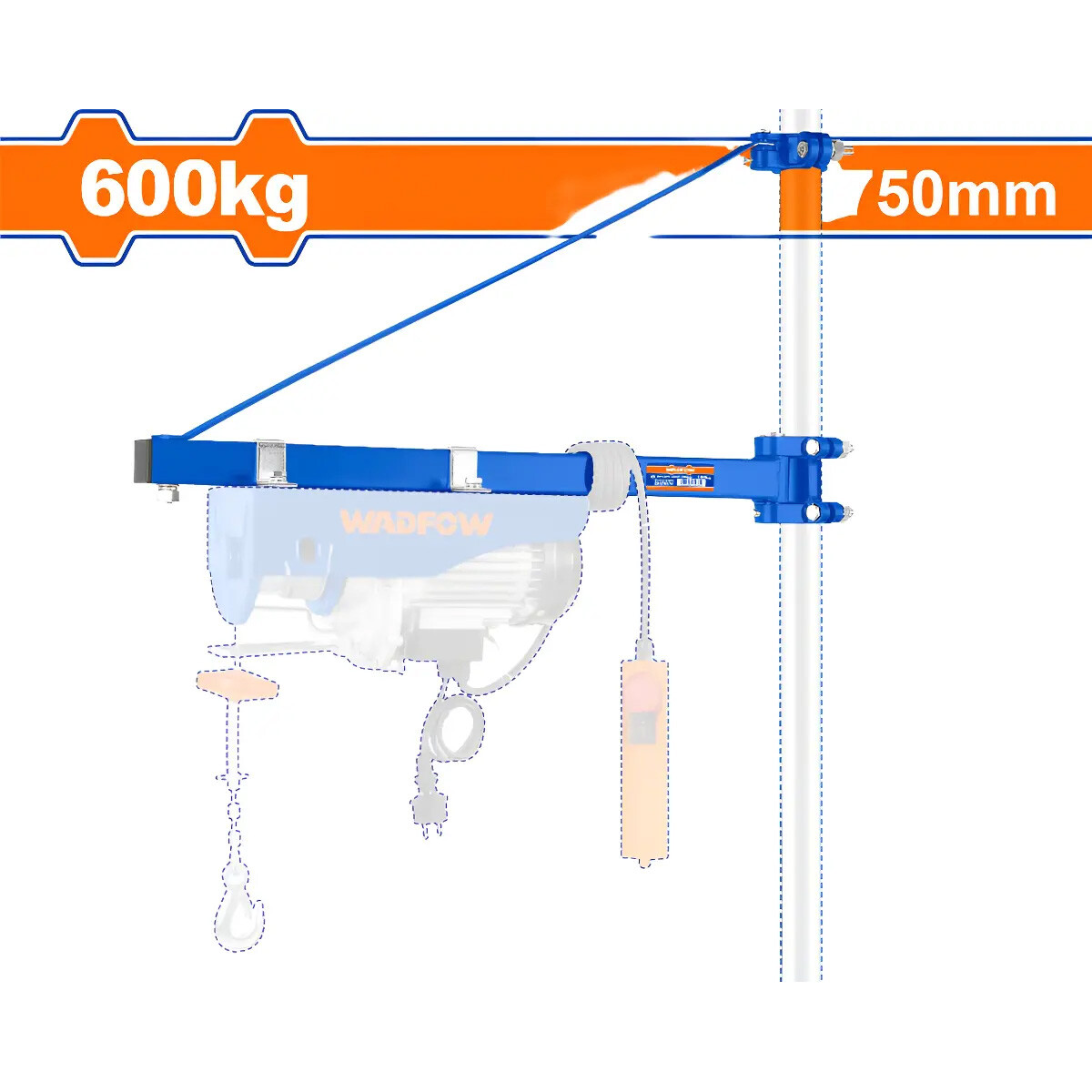 SOPORTE PARA APAREJO ELECTRICO WF_WETS1A01 CANTIDAD DE CUERDAS 1 COLOR AZUL 