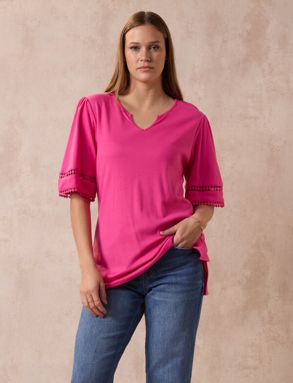 Remera Algodon FUCSIA