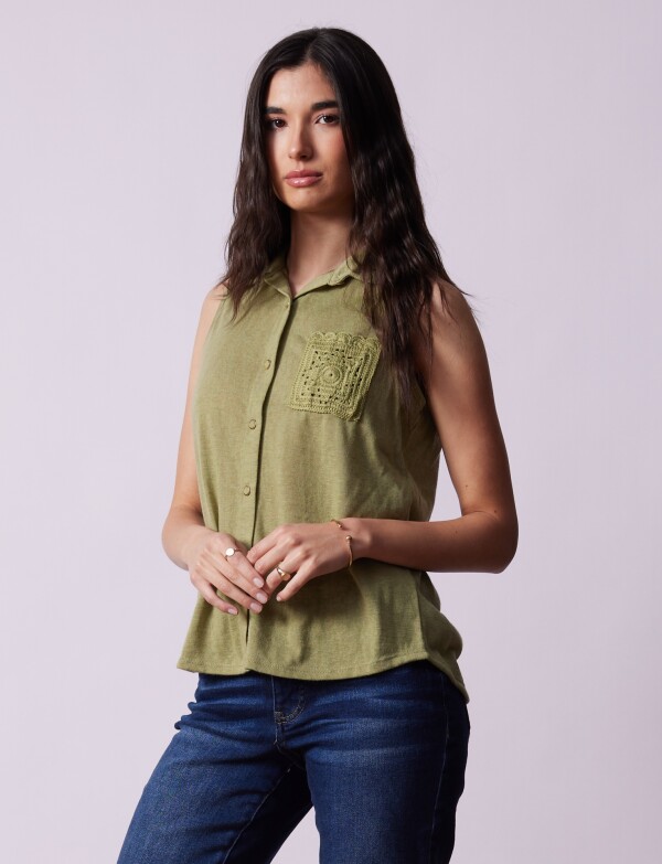 Blusa Detalle Crochet VERDE