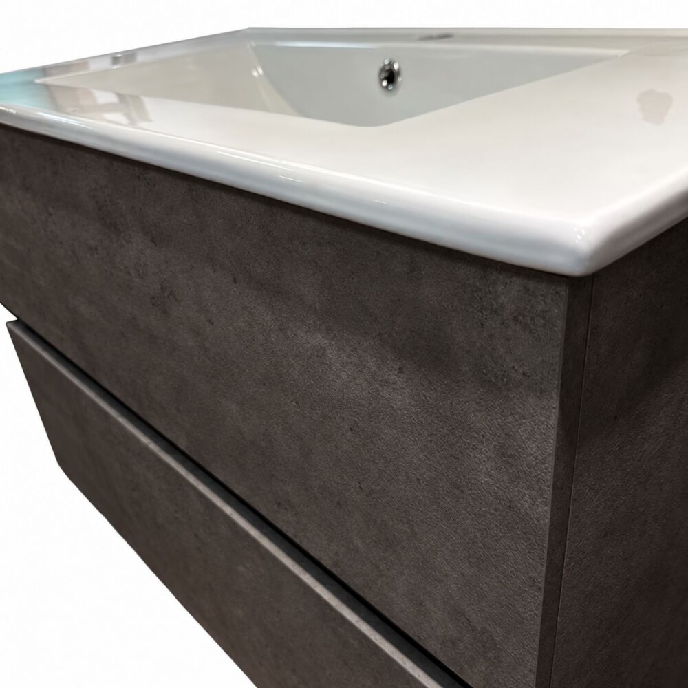 Mueble de baño 2 cajones Gris Oscuro 80cm Mueble De Baño 2 Cajones Gris Oscuro 80cm