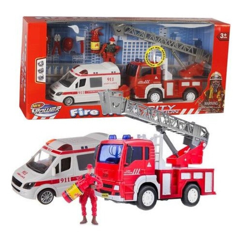 Set de Juego Bomberos al rescate con luces y sonidos Rojo