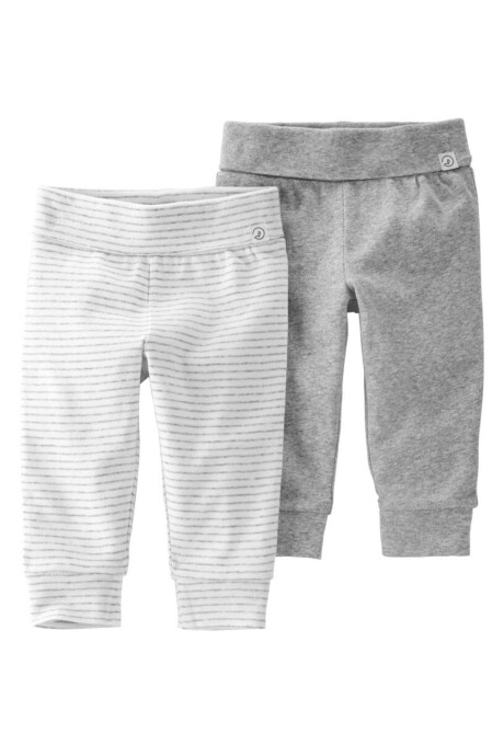 Pack dos pantalones de algodón orgánico, grises Sin color