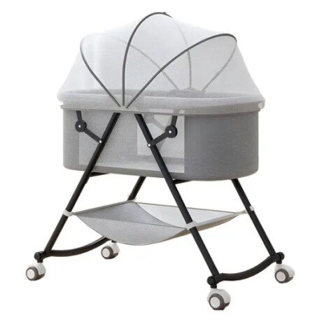 Cuna Moisés TOKIO Con Mosquitero Y Ruedas Infantil Bebe Gris