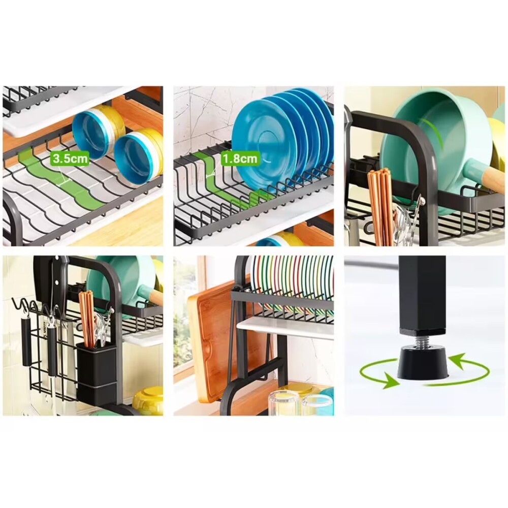 Escurridor Doble negro 42x30x42 p/tabla y cubiertos Escurridor Doble Negro 42x30x42 P/tabla Y Cubiertos