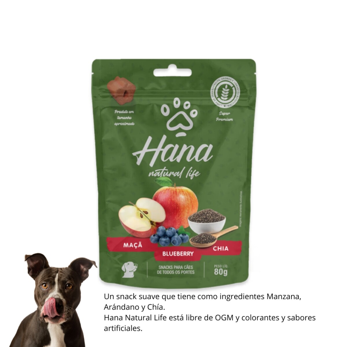 Hana Natural Life Perros Manzana Arandanos Y Chia 80 Gr 