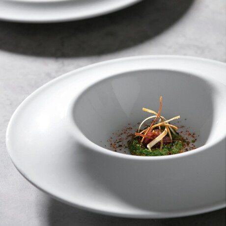 Plato Hondo Gotas 24 cm Blanco Porcelana Plato Hondo Gotas 24 cm Blanco Porcelana