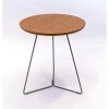 MESA LATERAL REDONDA - TAPA DE MADERA COLOR MIEL Y PIE EN METAL GRAFITO MESA LATERAL REDONDA - TAPA DE MADERA COLOR MIEL Y PIE EN METAL GRAFITO