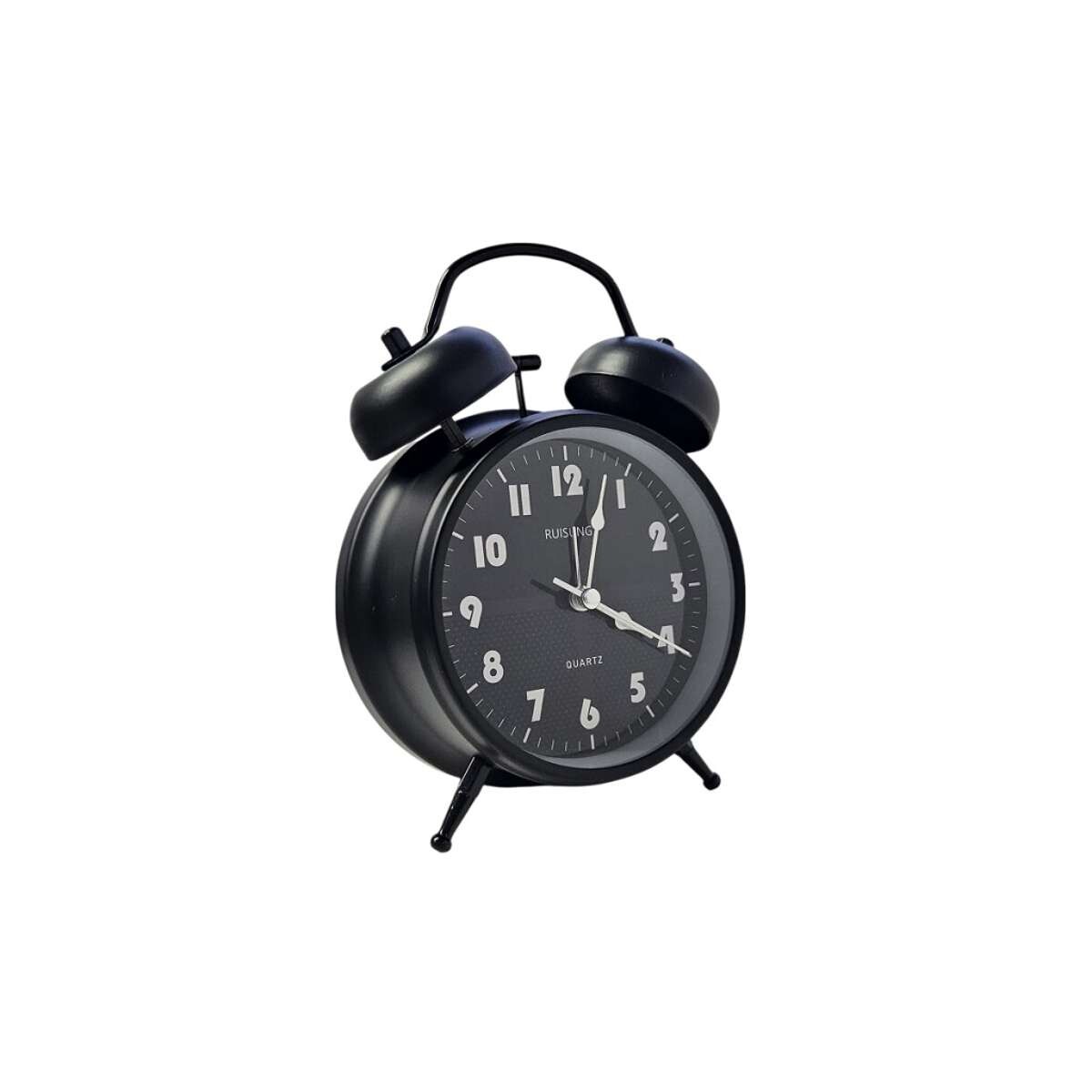 Reloj despertador retro metálico con doble campana 10*17 - Negro 