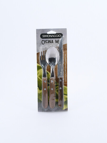 CUBIERTOS SET x 3 MARRON