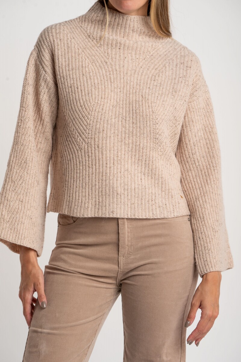 Polera Lana - Beige Meñange 