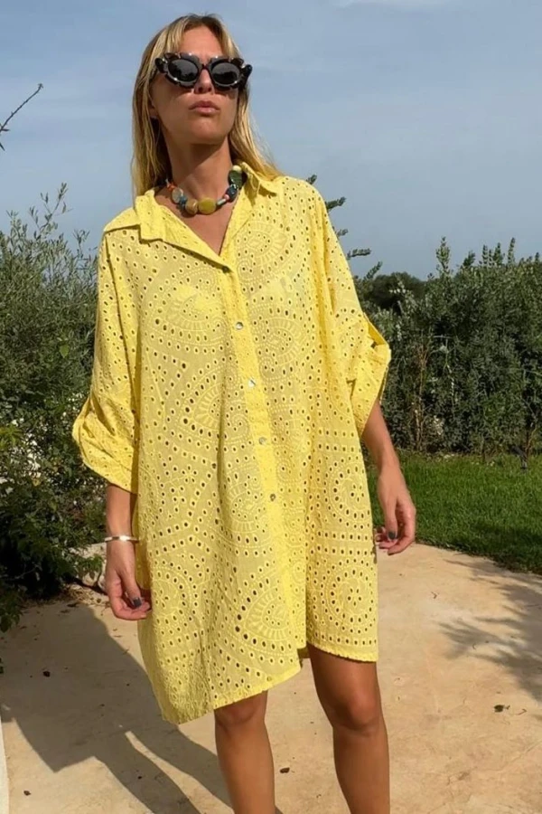 Camisola Túnica Malva amarillo talle unico