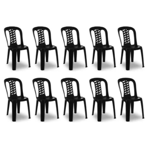 PACK DE 10 SILLAS BISTRO APILABLE S/POSABRAZOS Pack De 10 Sillas Bistro Apilable S/posabrazos