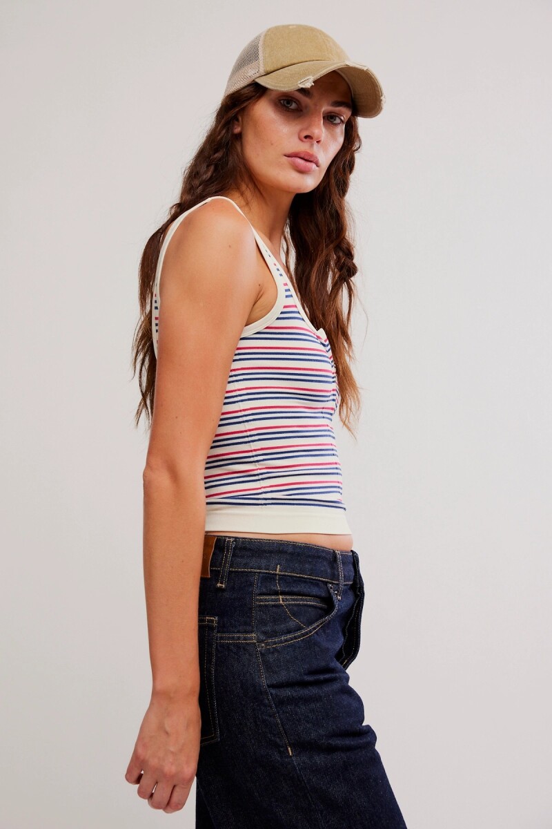 MUSCULOSA SIMPLY SOFT RAYAS Azul