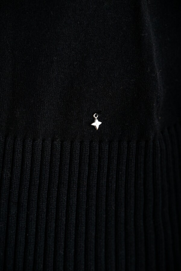 Cardigan C/solapa Algodón Elastano Negro