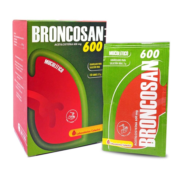 BRONCOSAN 600 MG. CJ X 10 SOBRES única
