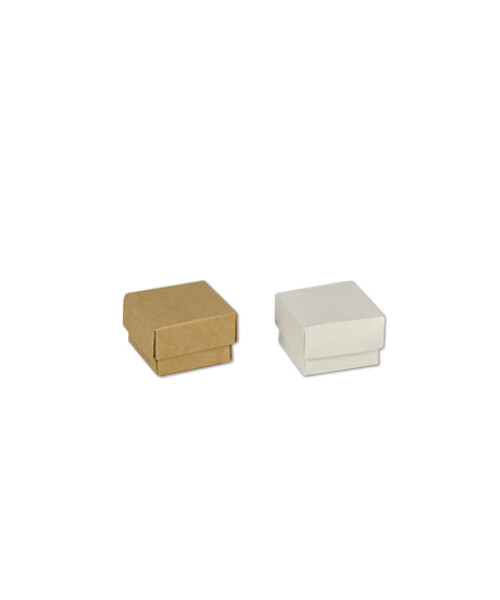 Caja eco 01 - 4x4x2,5 cm. REVERSIBLE BLANCO - MADERA