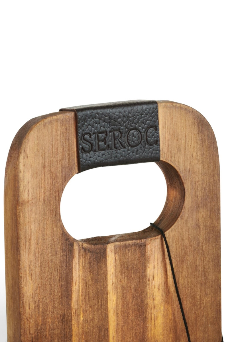 Matera de Cuero Vacuno Legítimo con Estructura Integral de Madera y porta celular Claro con choco