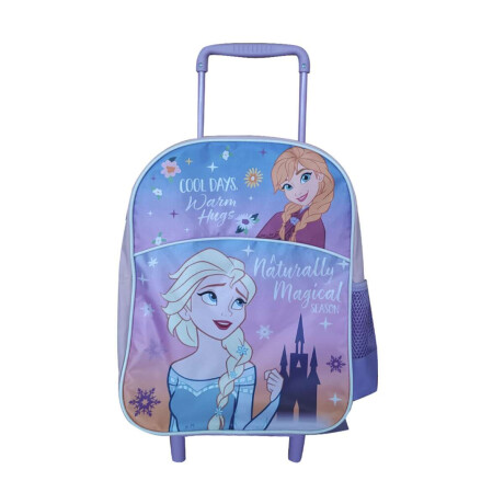 Mochila infantil Frozen con Carro Tafeta Chica 35 x 26 cm Lila