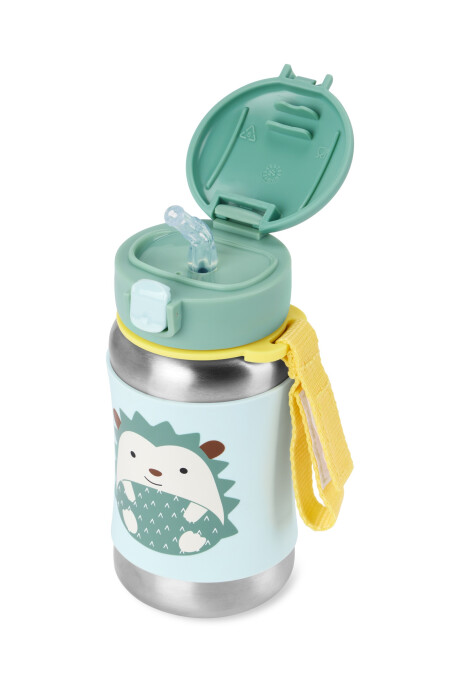 Botella de acero inoxidable con sorbito, diseño erizo Sin color