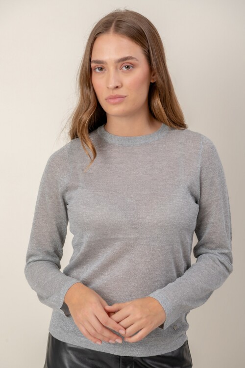 Sweater lurex Plata