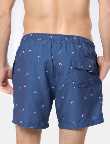 SHORT DE BAÑO ESTAMPADO Azul