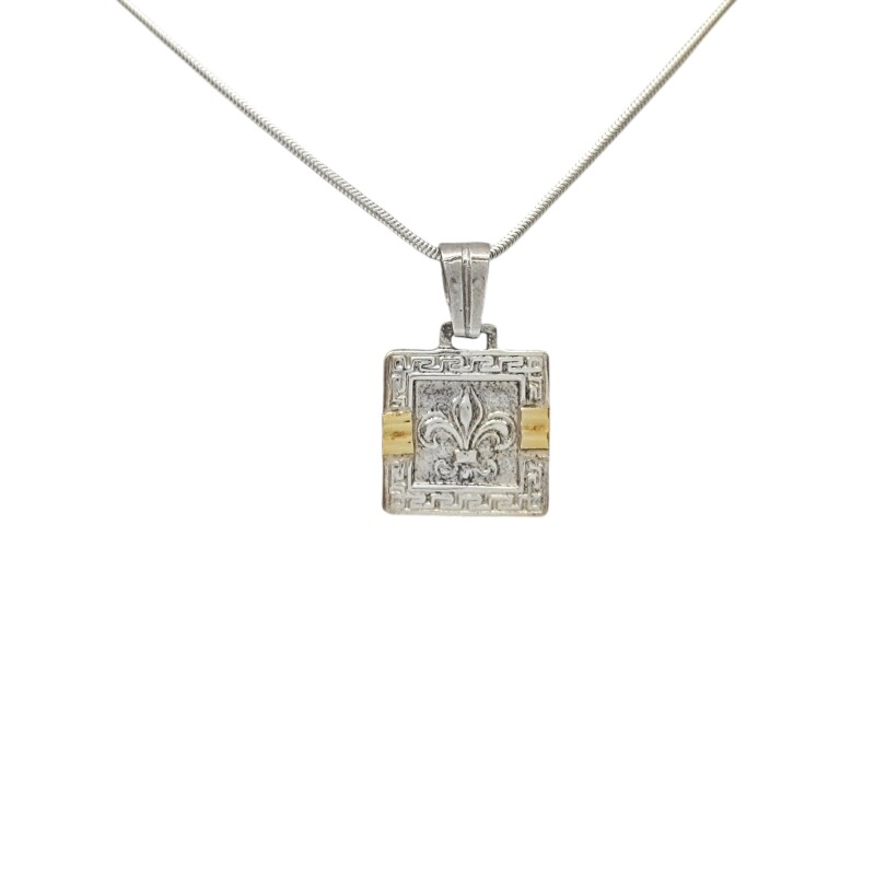 Dije Flor de Lis-Plata y Oro-Sin Piedra-CP5274 sinpiedra