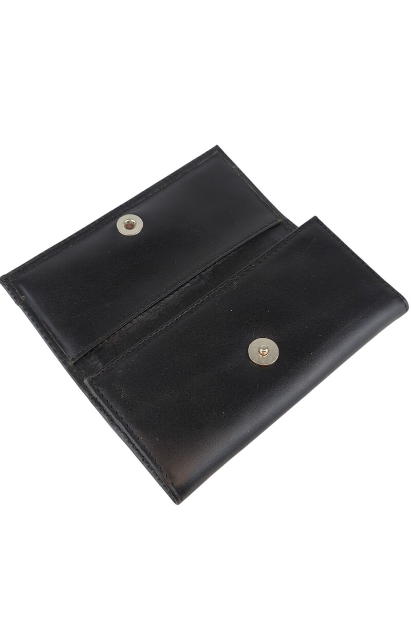 Elegante Billetera de Dama Trifold | Cuero Auténtico y Máxima Capacidad de Organización Negro