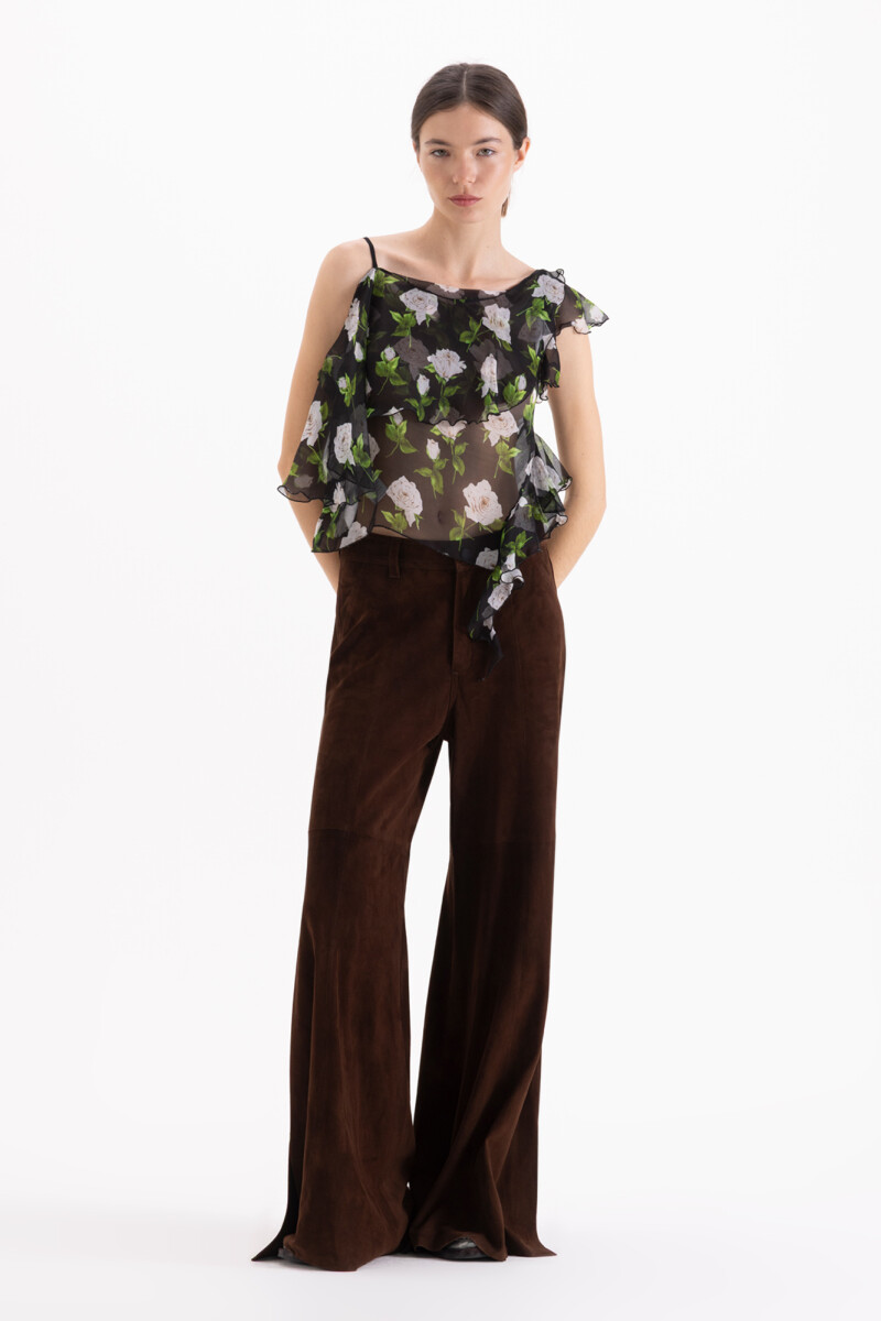 PANTALON RACHEL SUEDE Chocolate