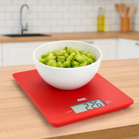 Balanza cocina digital roja 1G-5KG Leonie ADE Balanza cocina digital roja 1G-5KG Leonie ADE