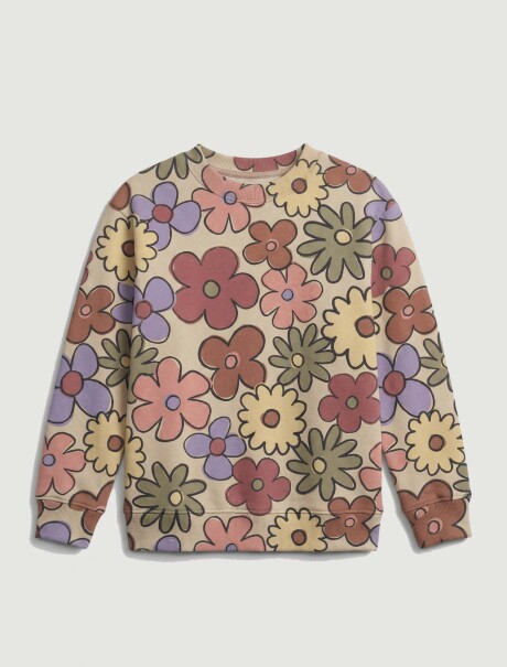 SUDADERA EXTRAGRANDE DE FELPA ESTAMPADA MULTICOLOR