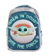 Mochila infantil 3D Baby Yoda Tafeta Grande 40 x 30 cm Petroleo