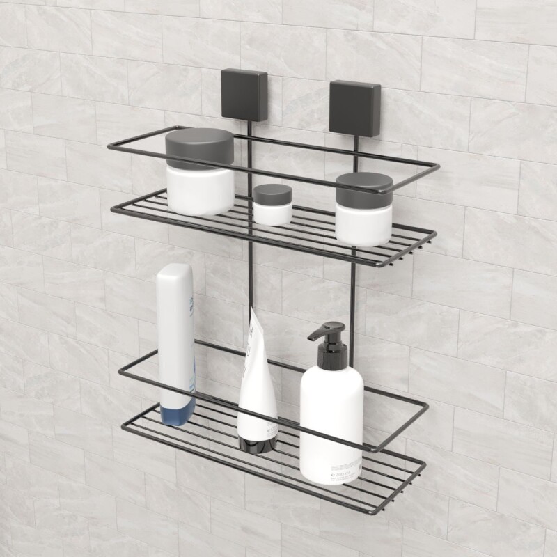 Soporte doble para shampoo NEGRO