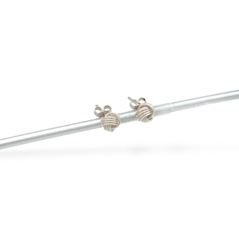 Caravanas Nudo-Plata 925-Sin Piedra-CA3729 sinpiedra