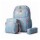 Set Mochila 3 Piezas Diseño Animalitos Escolar Resistente Celeste