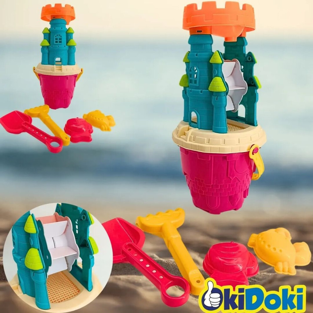 Balde Con Castillo Para Playa FUCSIA