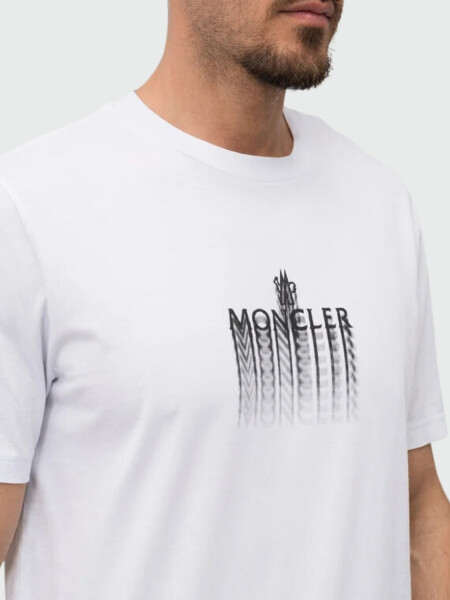 Moncler - Remera de Algodón Logo Negro