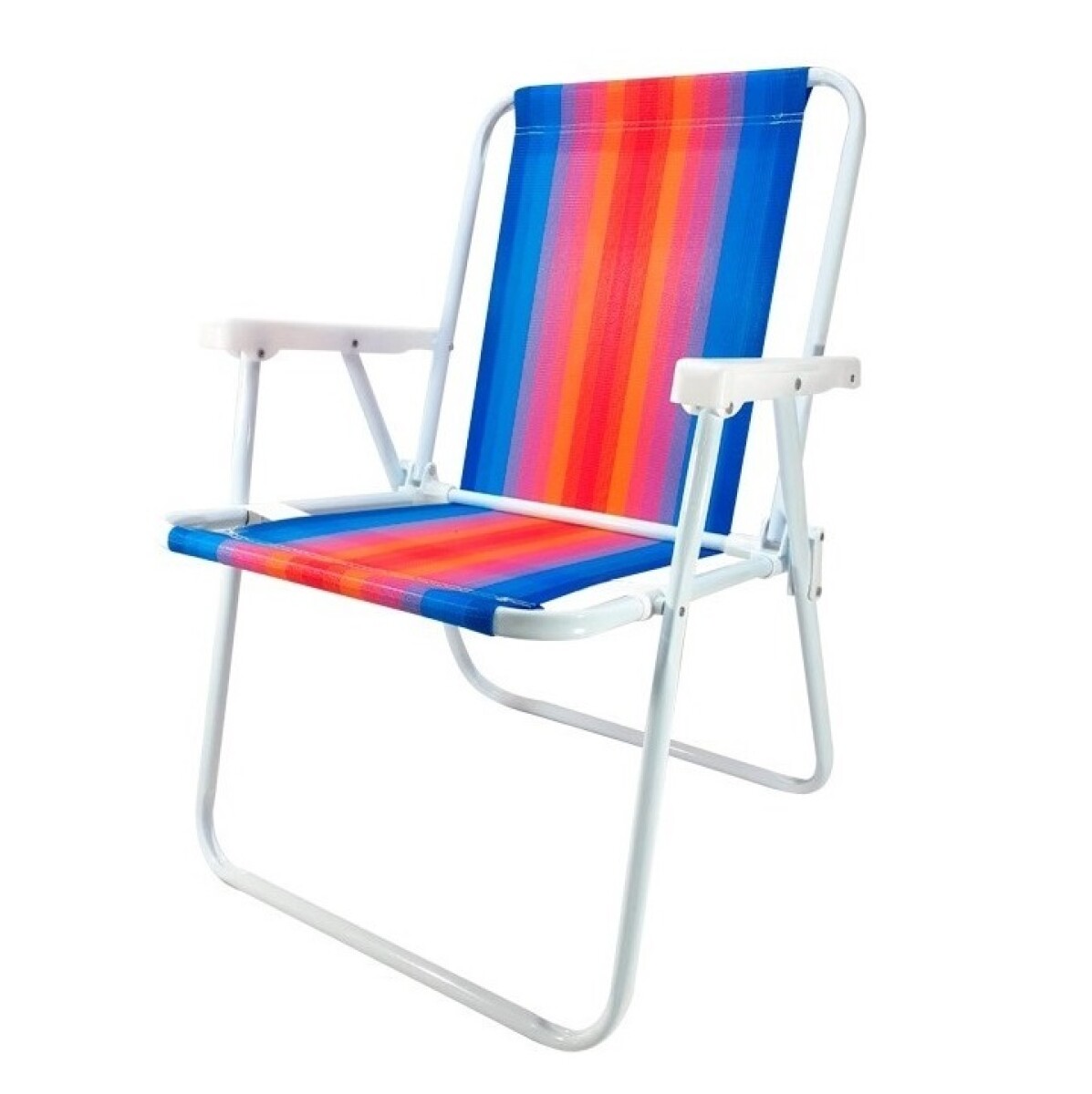 Silla Mor Acero Alta Plegable De Playa Jardín - Azul/rosa 